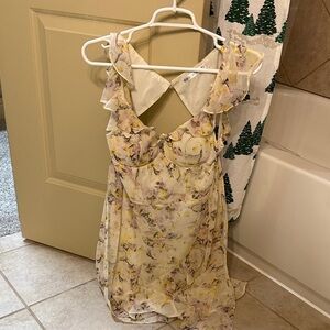American Threads Floral Sleeveless Dress with Ruffle Details
